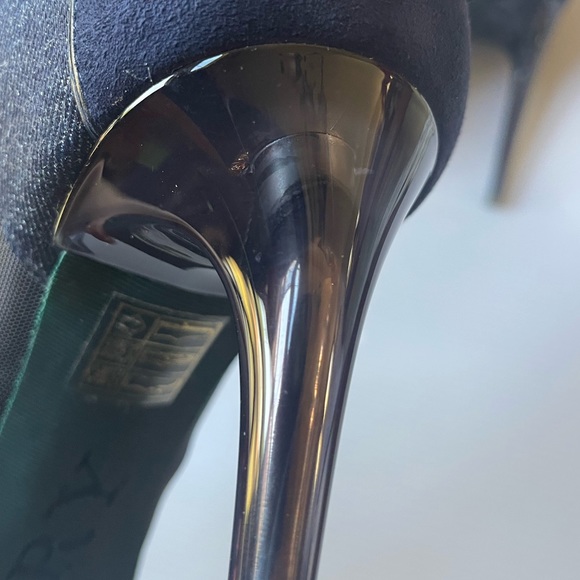 Burberry Size 39 (8.5) Peep Toe Lace Up Heels Suede,leather & Nylon - Picture 6 of 8